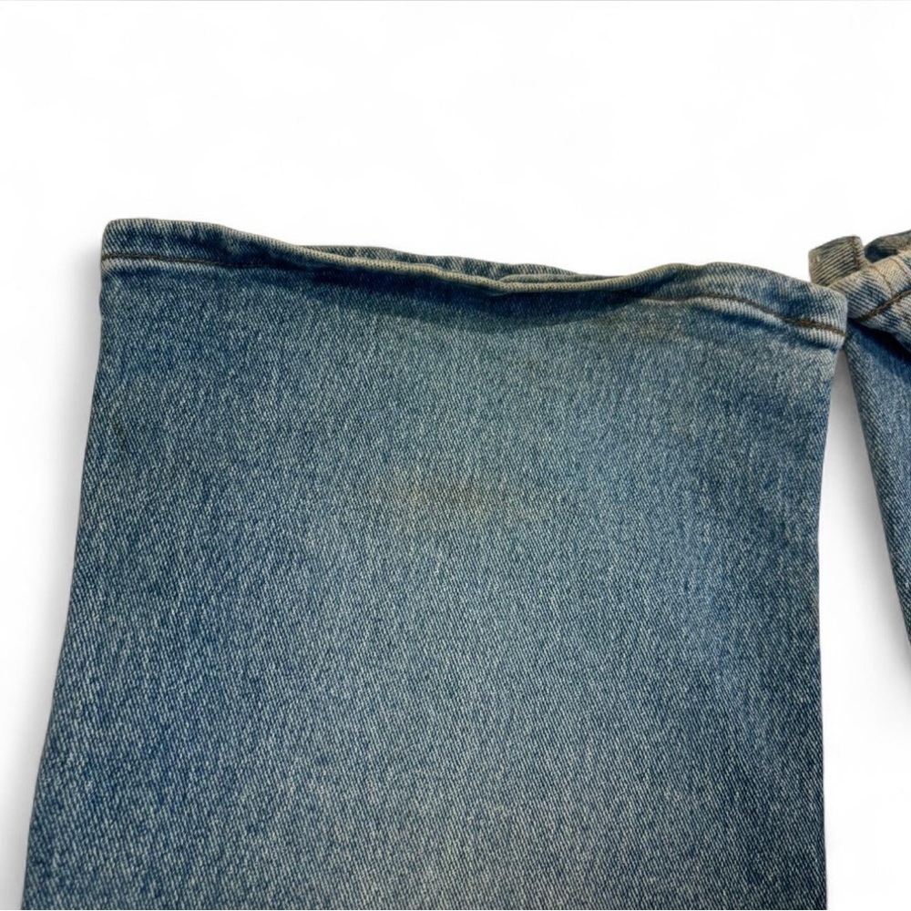 VTG y2k LEI Jeans Sz 7 Bootcut Light Wash Butterfly Patch Low Rise Distressed - Picture 6 of 8
